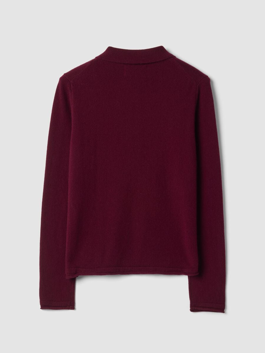 Roter Pullover aus reinem Kaschmir mit Polokragen, Regular Fit_1