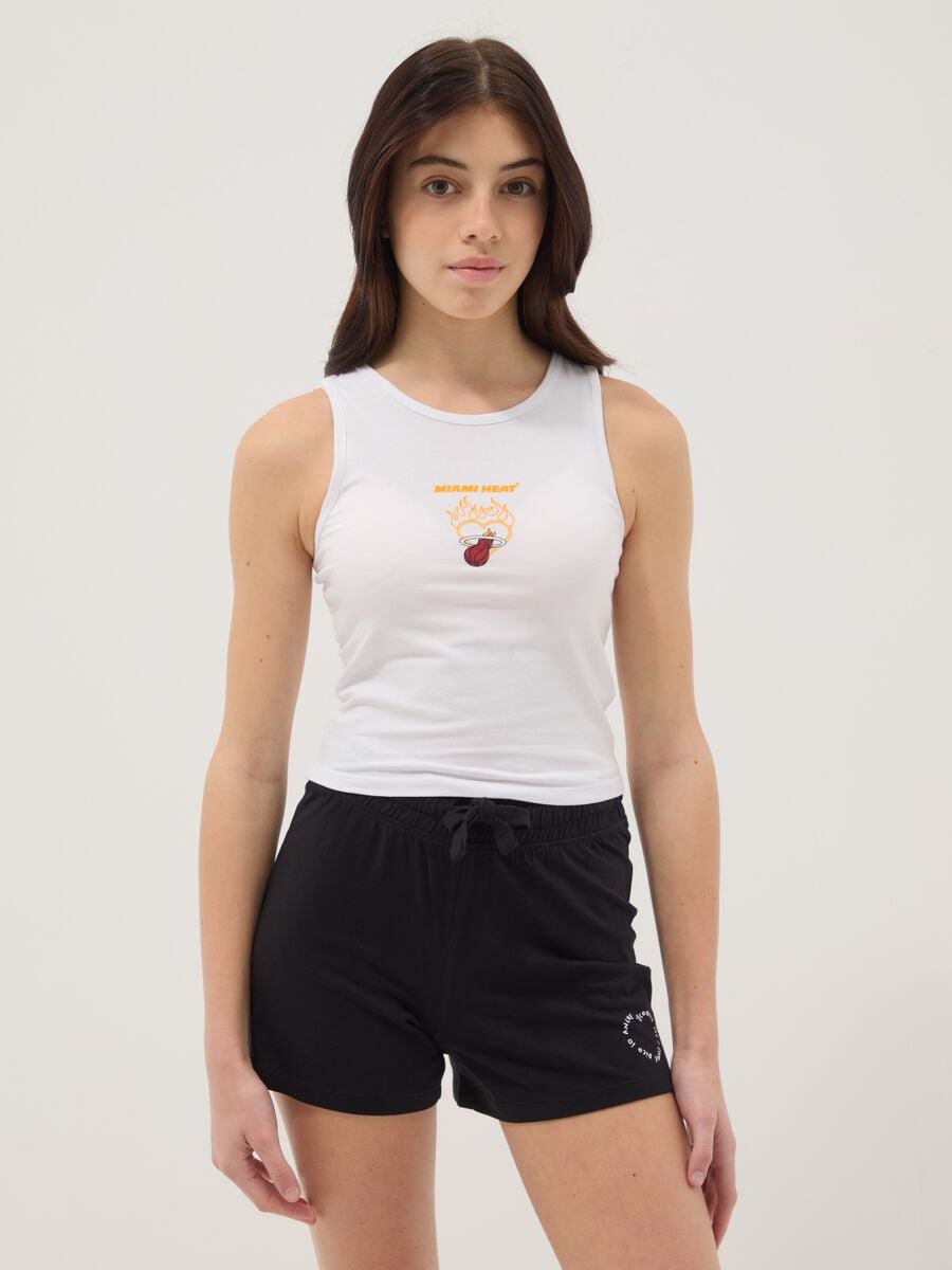 Camiseta de tirantes blanca de algod&oacute;n el&aacute;stico_0