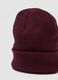 Rote Jersey-Strickm&uuml;tze mit Umschlag_2