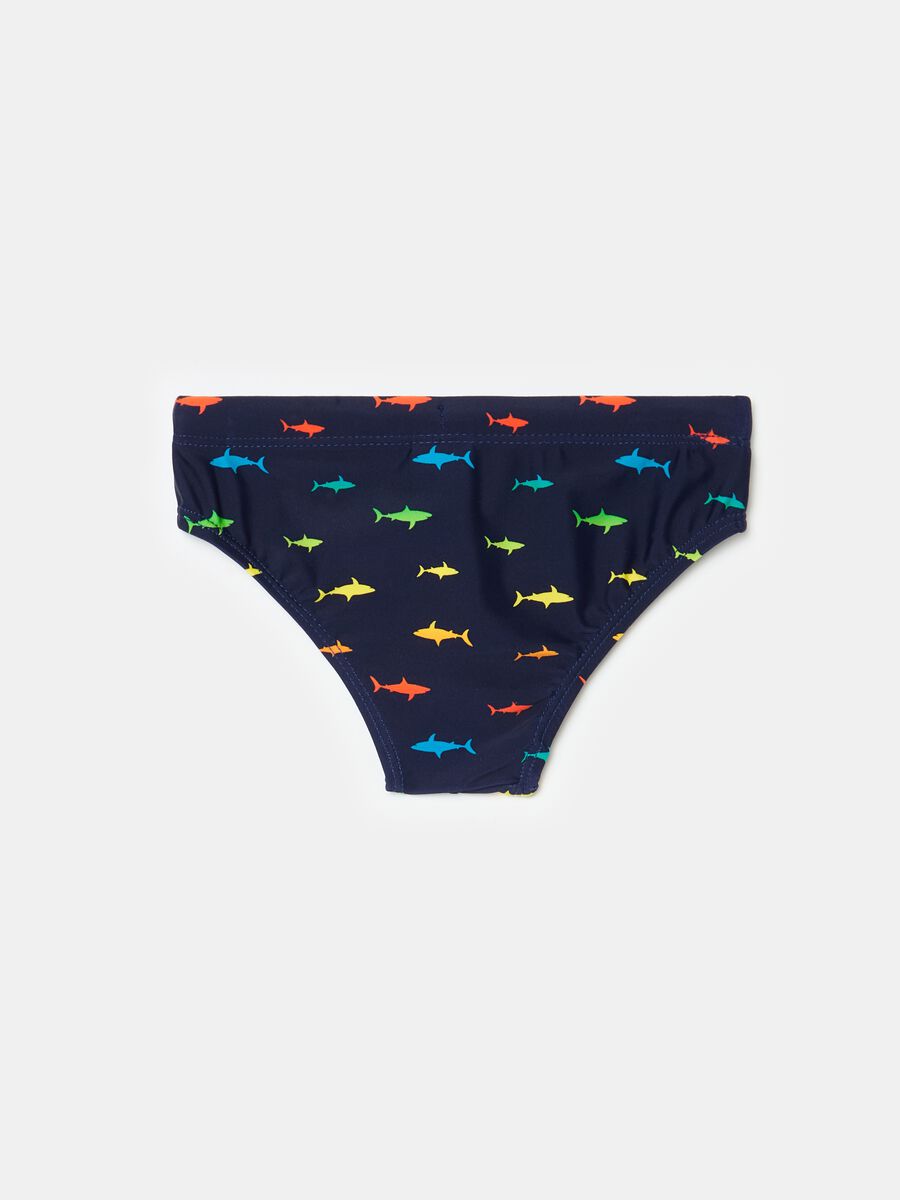 Swim briefs with print and drawstring_1
