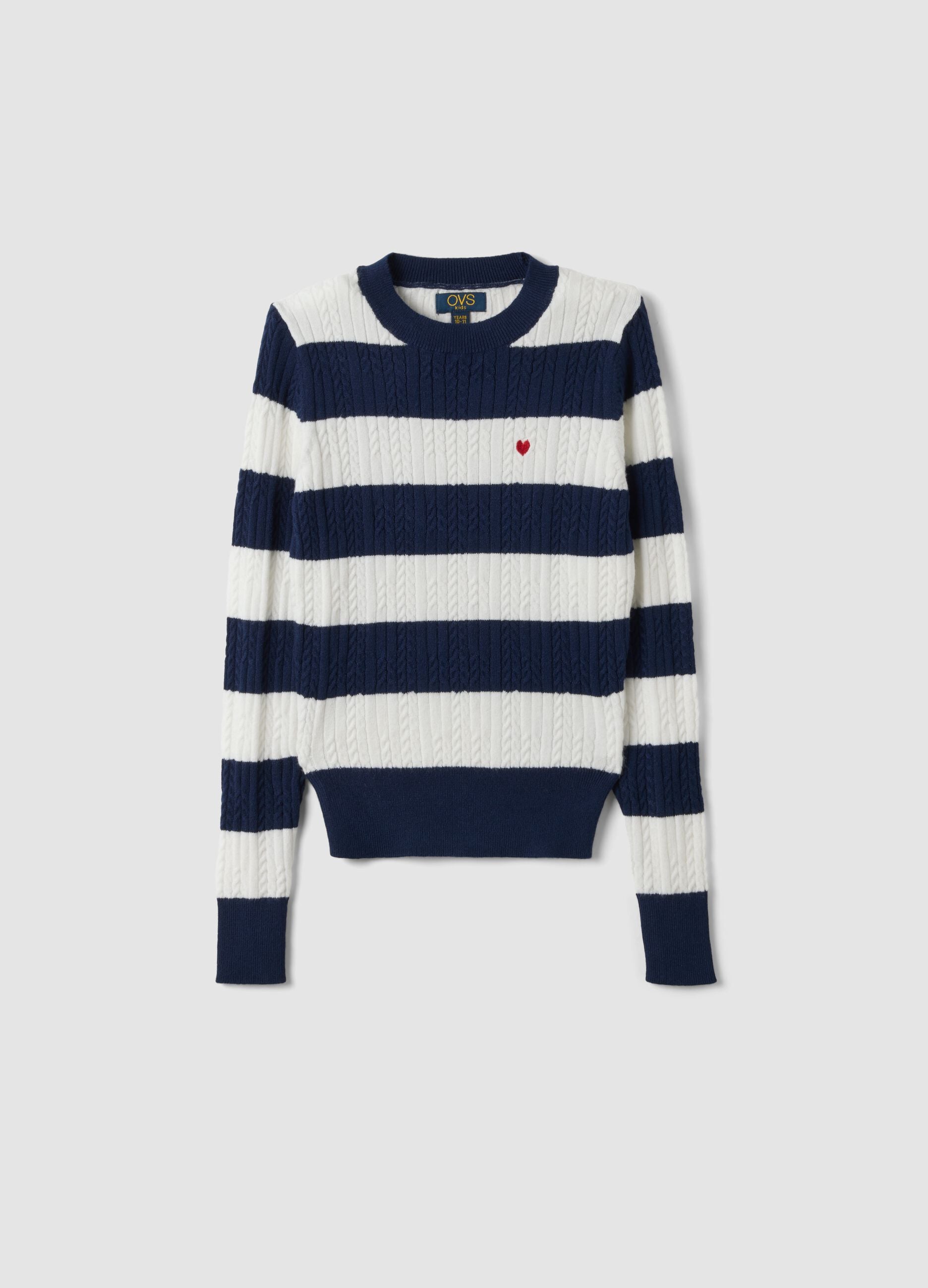 Girls&rsquo; multicolour striped viscose-blend boat-neck jumper