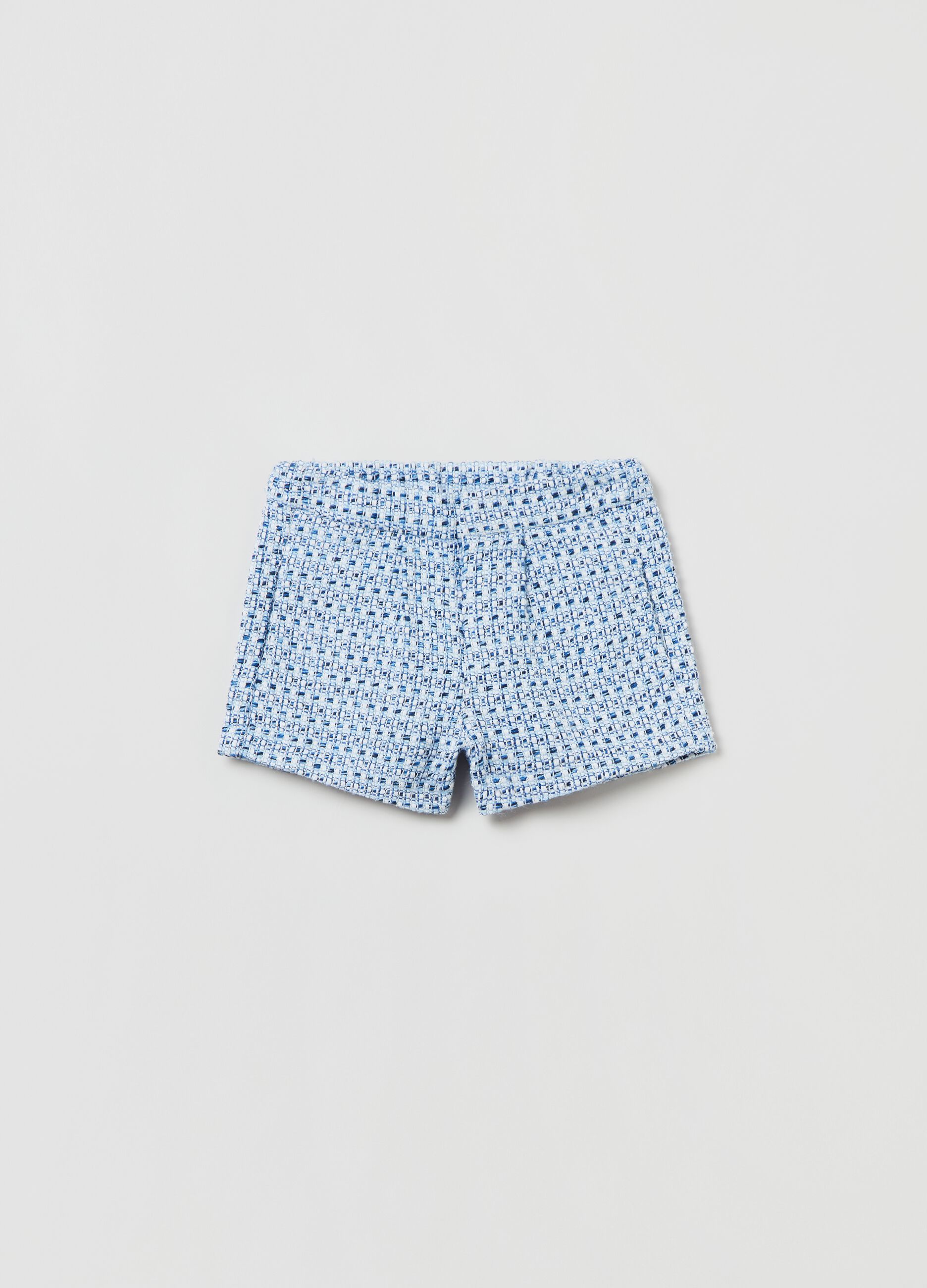 Bouclé shorts with geometric design_0