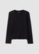 Schwarzes Langarm-T-Shirt aus Jersey aus reiner Baumwolle, Regular Fit_4