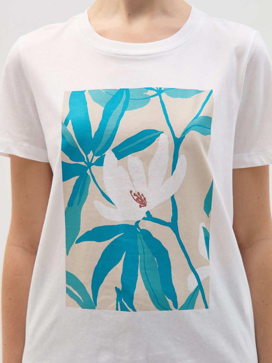 T-shirt in cotone stampa floreale_1