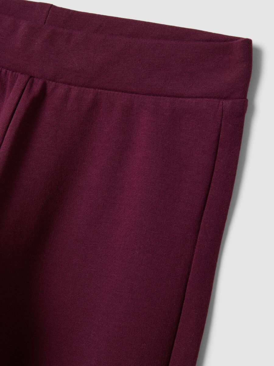 Plum purple flared stretch cotton leggings_2