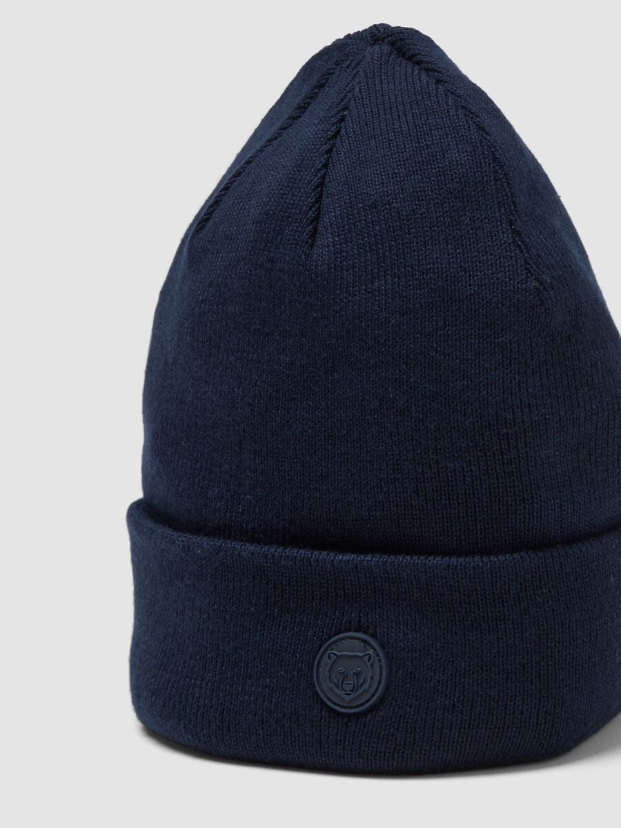 Blaue M&uuml;tze aus Baumwollmischung in Jerseystrick_2