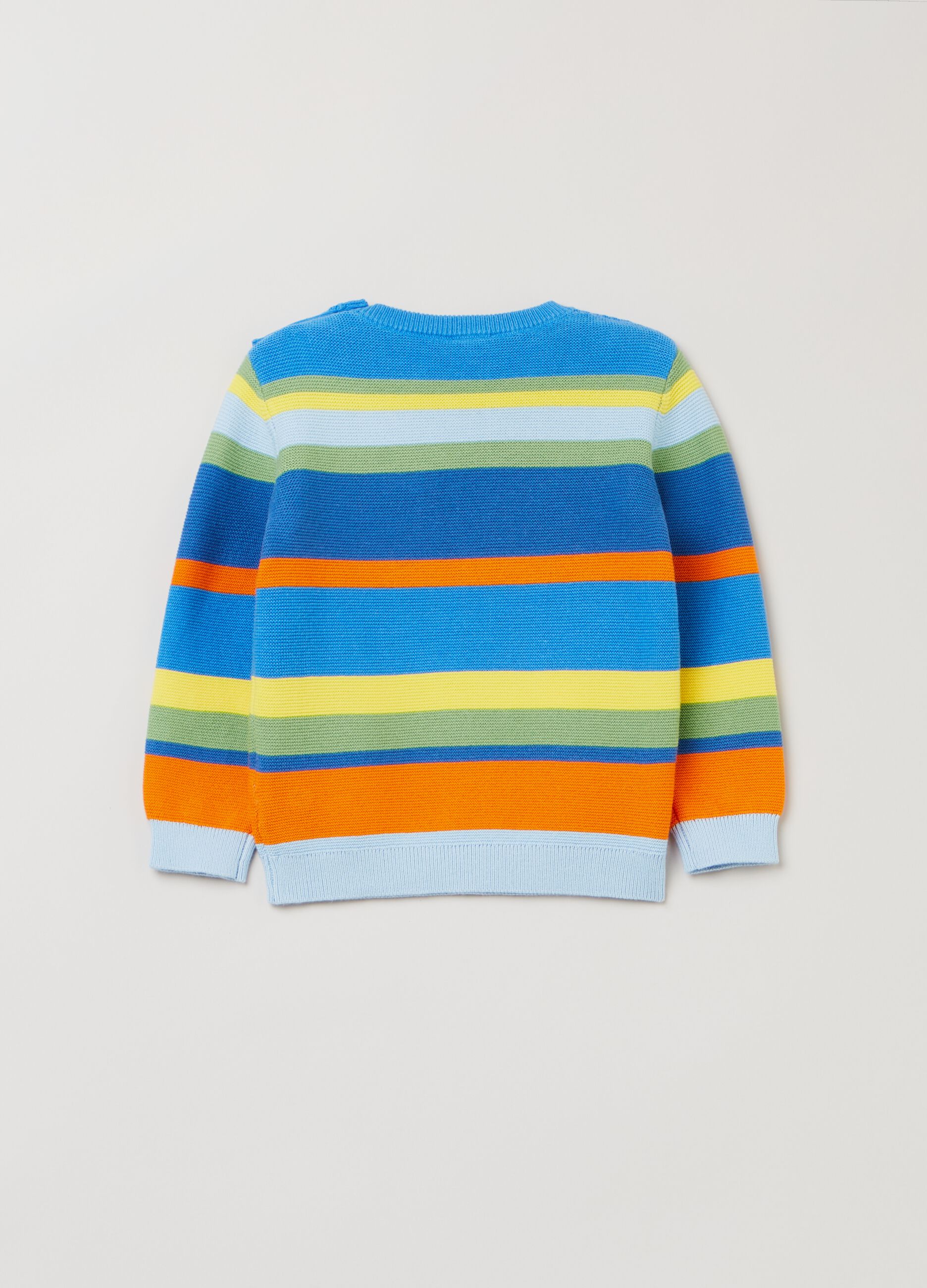 Striped patterned cotton pullover