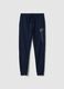 Jogger azul de algod&atilde;o puro para rapaz regular fit_0