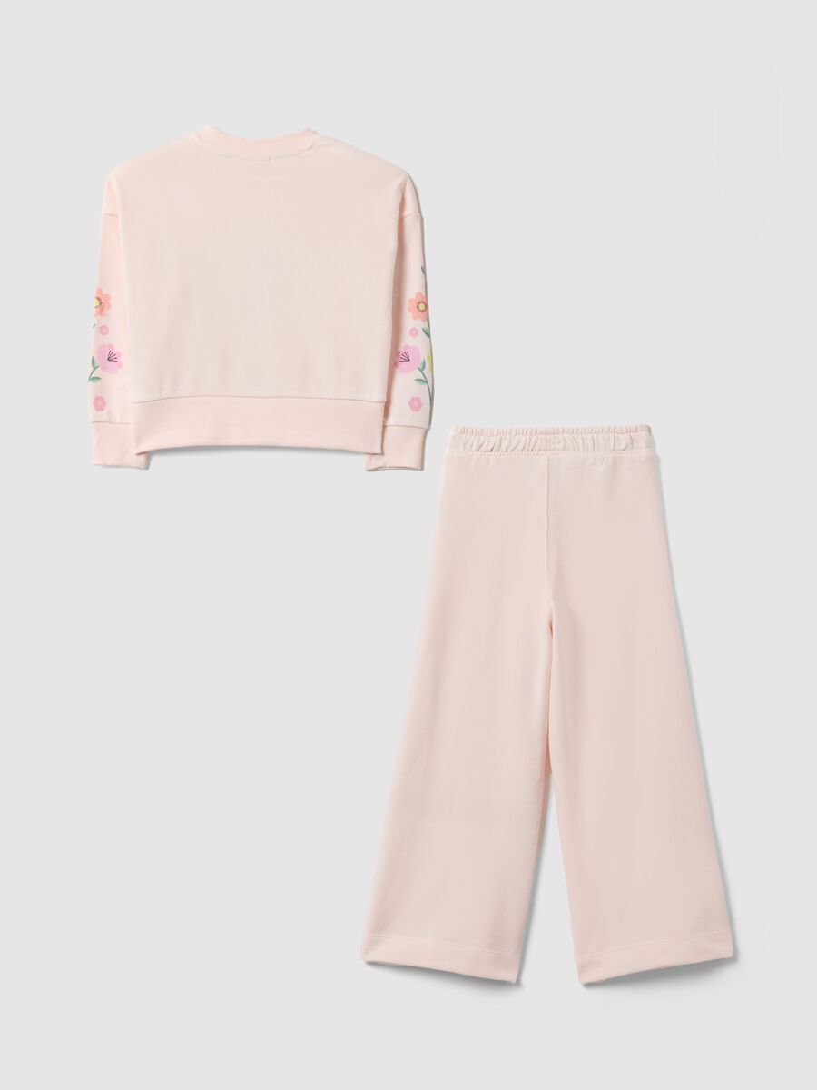 Set felpa pantalone in misto cotone rosa da bambina con Stitch&Angel_1