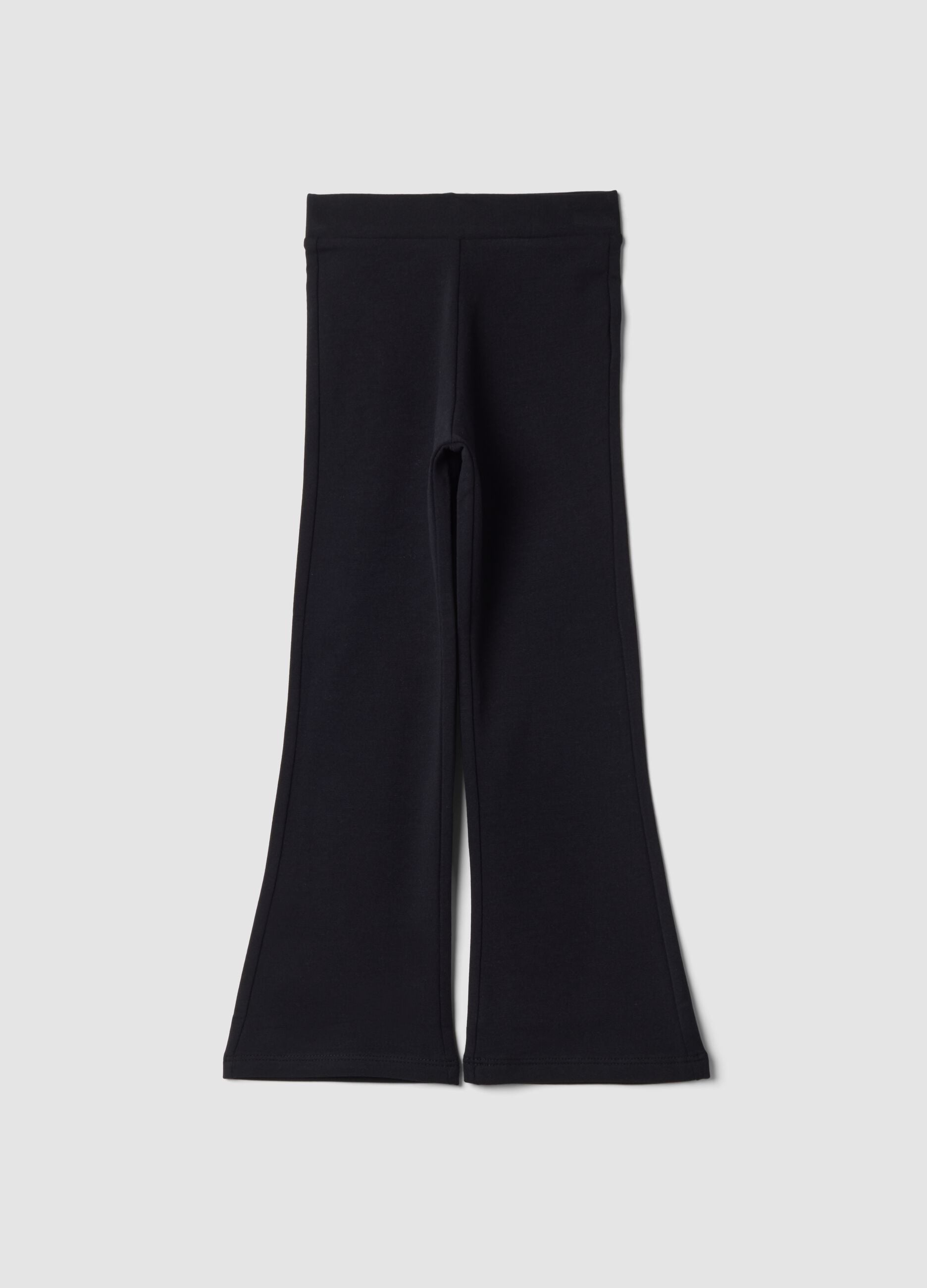 Blaue Schlagleggings aus elastischer Bio-Baumwolle