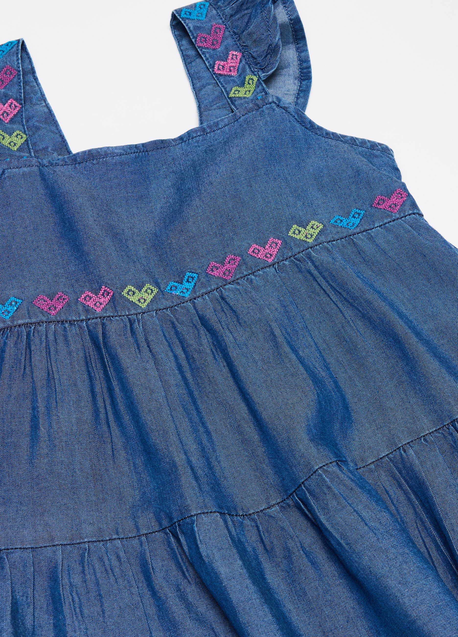 Lyocell dress with hearts embroidery