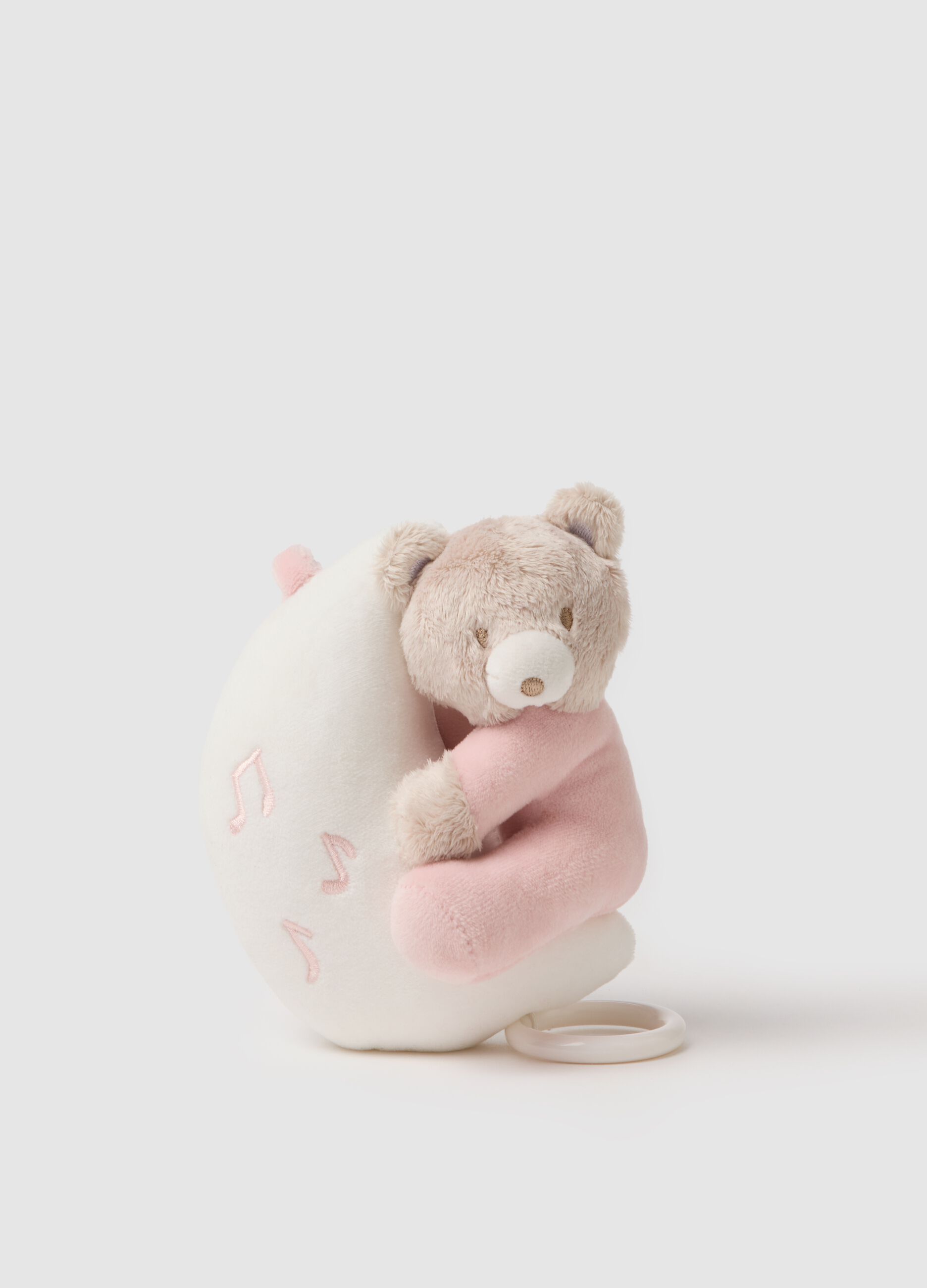 Multicoloured velour teddy bear musical mobile for baby girls