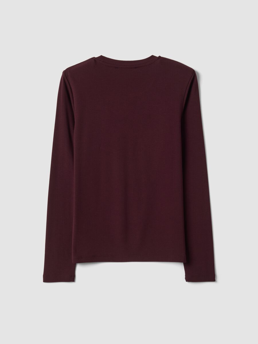 T-shirt viola girocollo in viscosa e lana elasticizzata regular fit_6