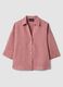 Pink linen-viscose blend shirt with oversized fit_1