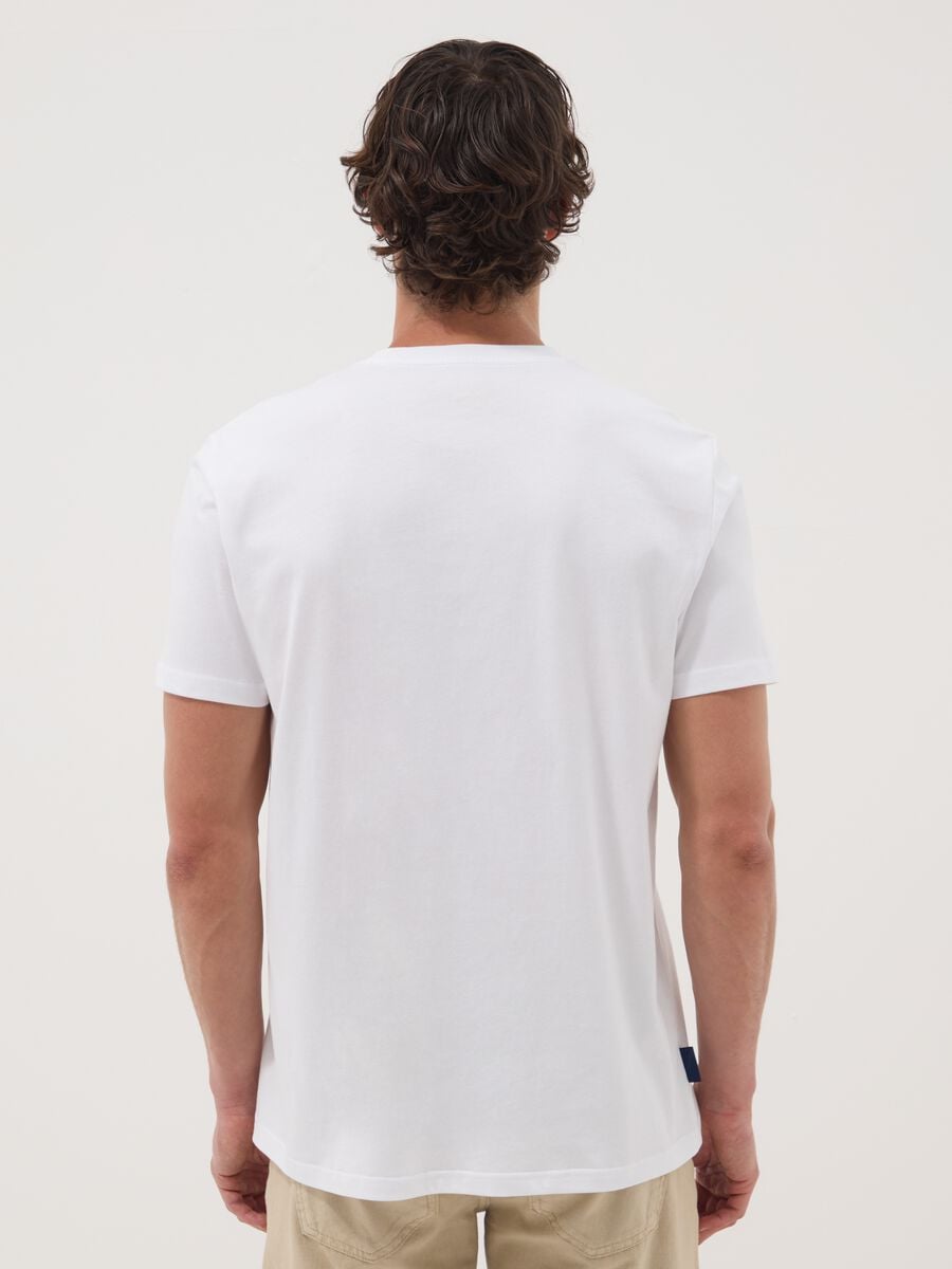White short-sleeve pure cotton T-shirt, regular fit_3