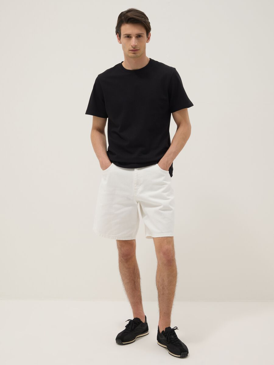 Black pure cotton short-sleeve T-shirt_1