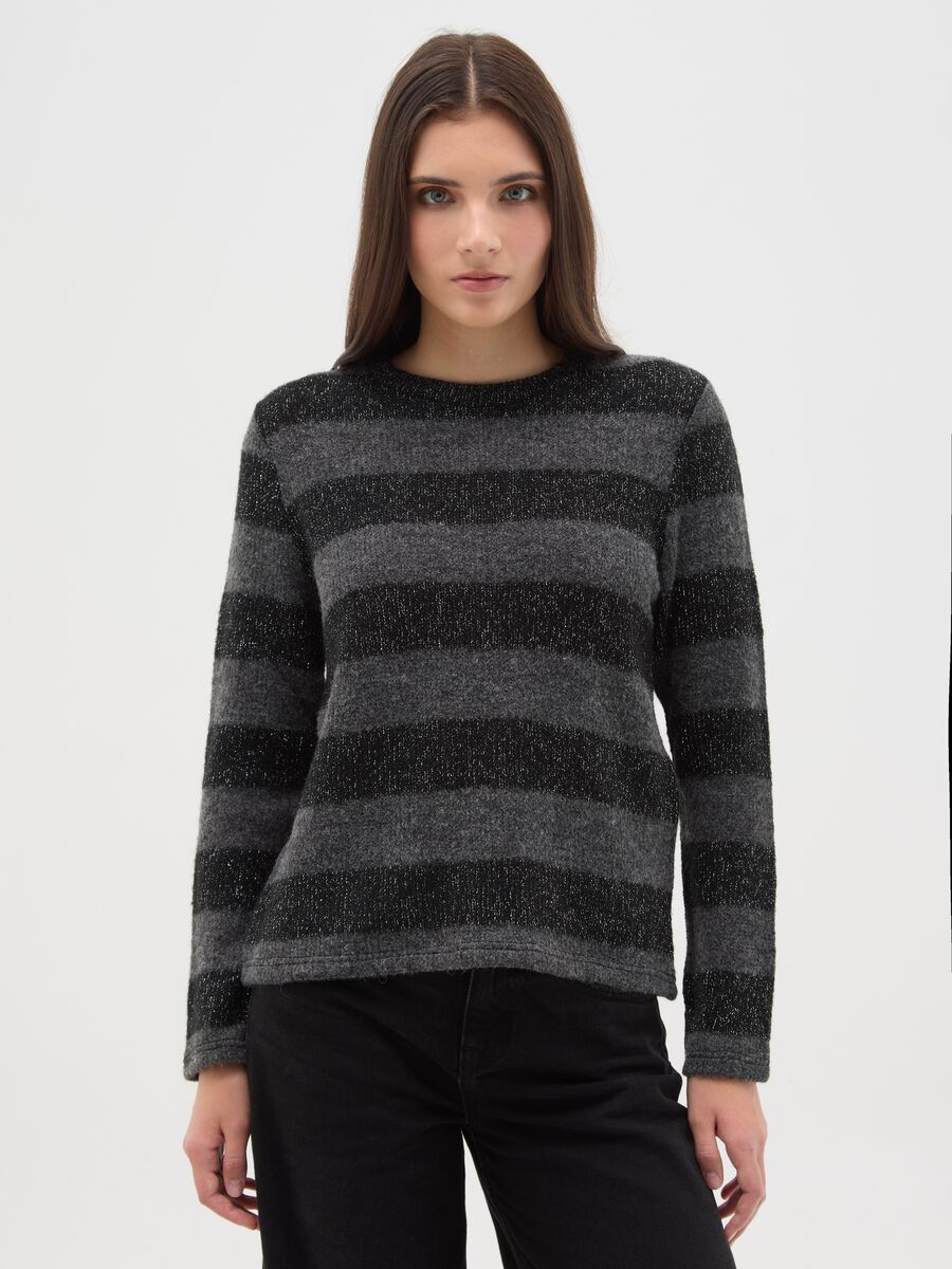 Multicolour striped long sleeve top regular fit_0