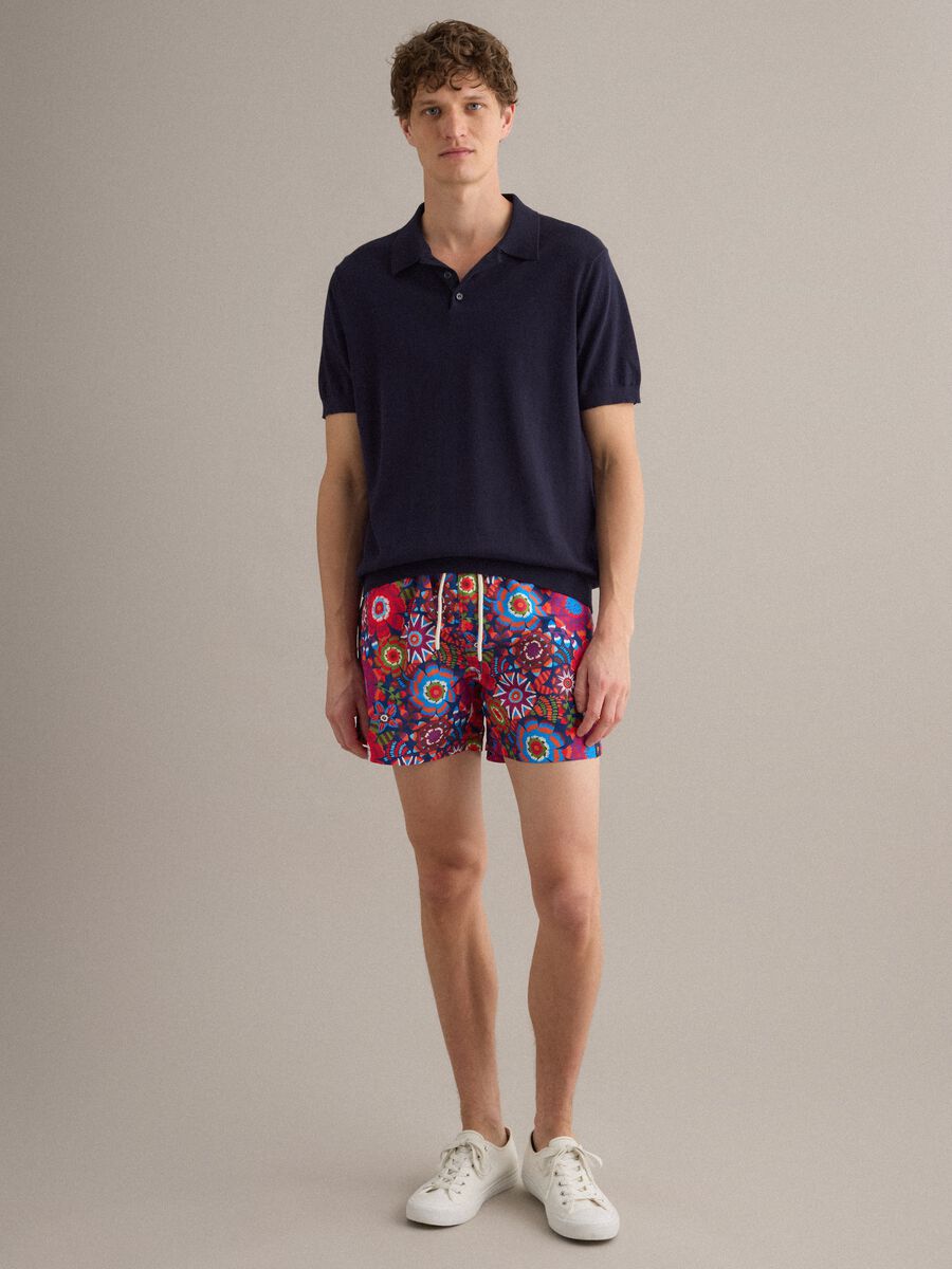 Multicolour floral print swim shorts_0