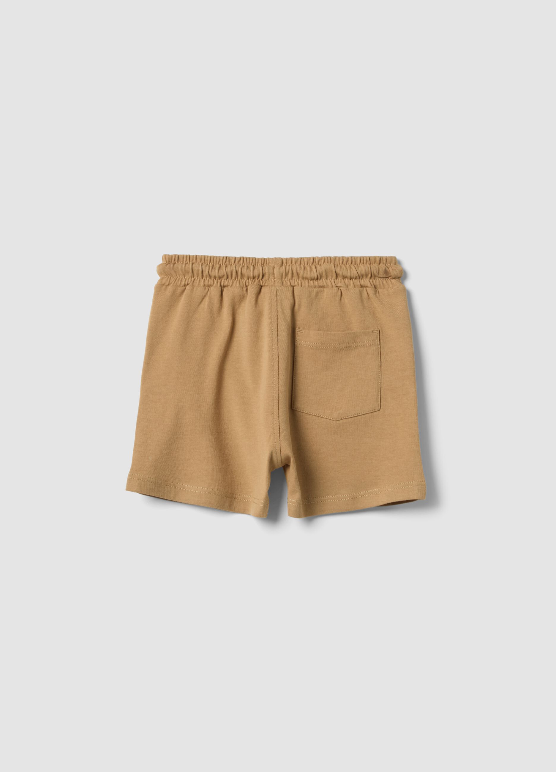 Beige pure cotton boys&rsquo; shorts, regular fit