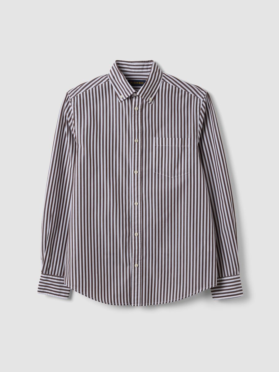 Camicia bianca in popeline di puro cotone a righe regular fit_4