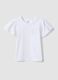 Girls&rsquo; white pure cotton regular-fit T-shirt with star_0
