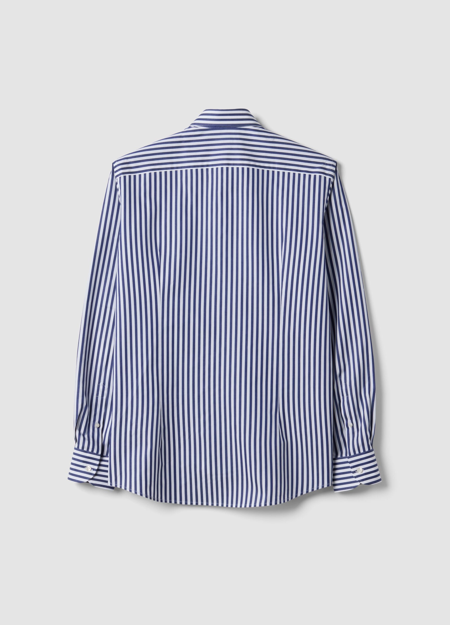 Blue striped pure cotton shirt
