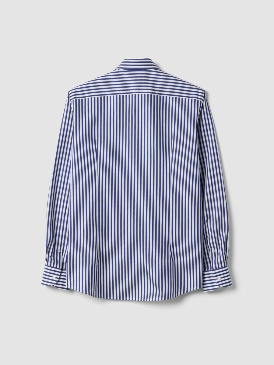 Blue striped pure cotton shirt_2