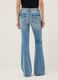 Light blue stretch cotton denim flare trousers_2