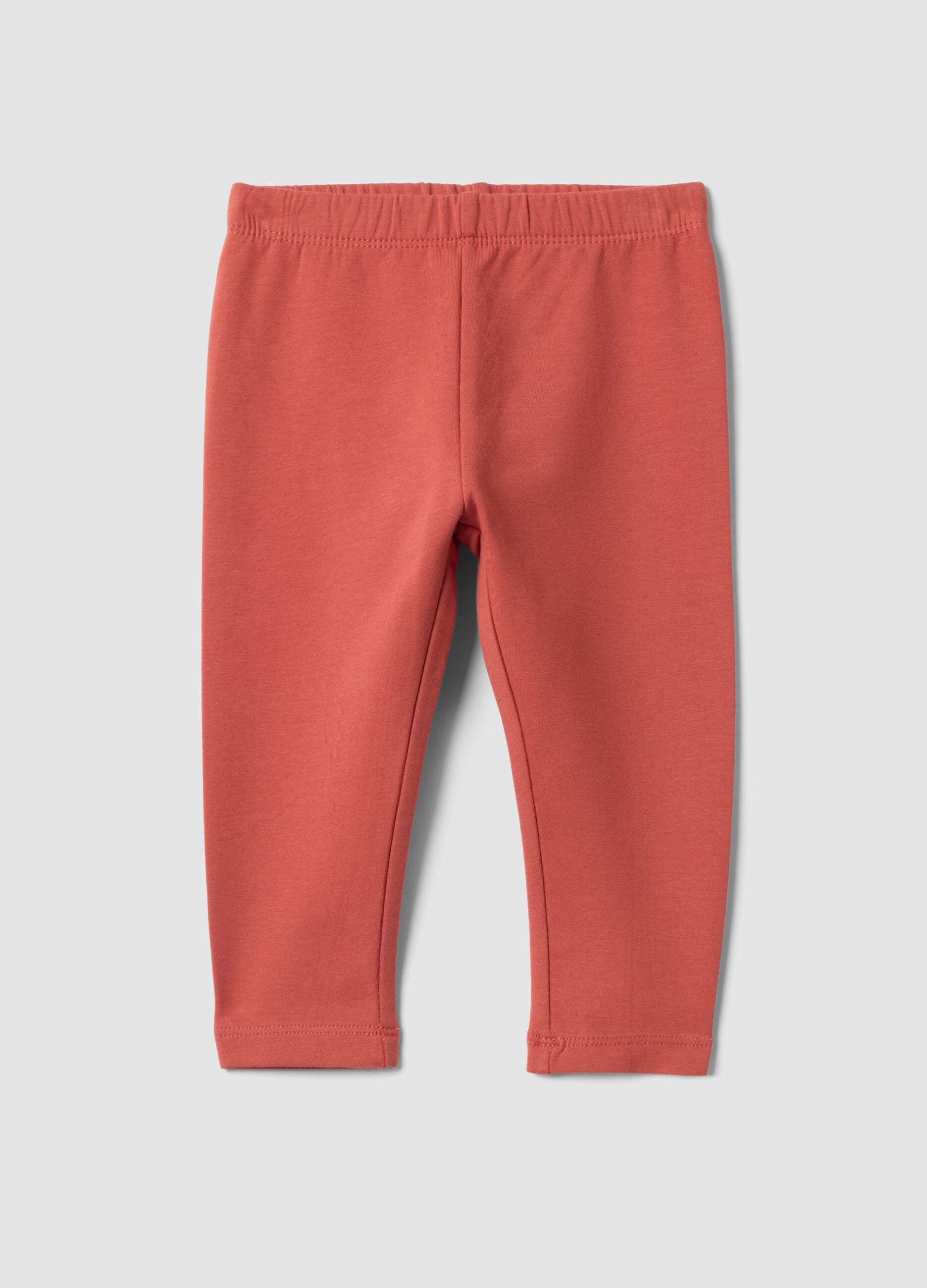 Leggings vermelhas regular fit em algod&atilde;o org&acirc;nico el&aacute;stico