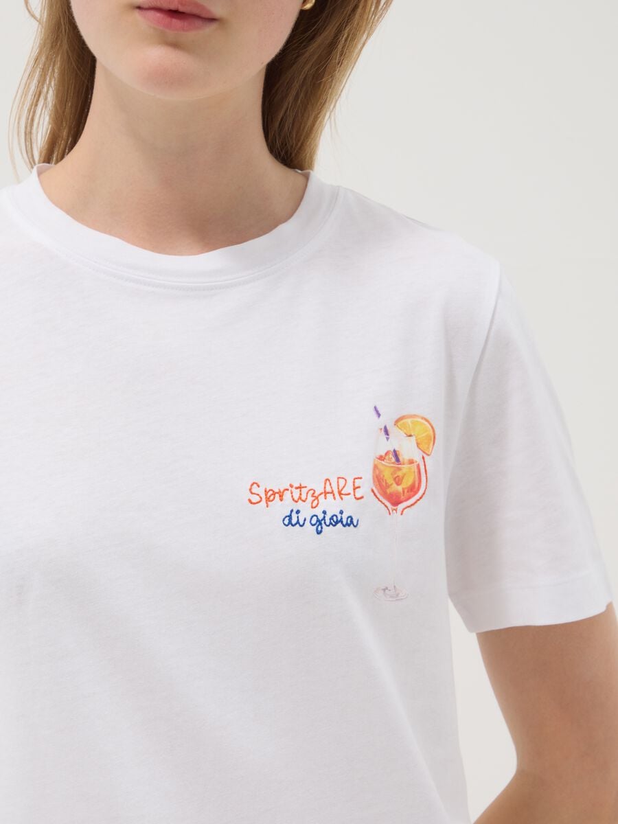White pure cotton short-sleeve T-shirt_3