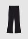 Girls' Black Stretch Cotton Flared Leggings_1