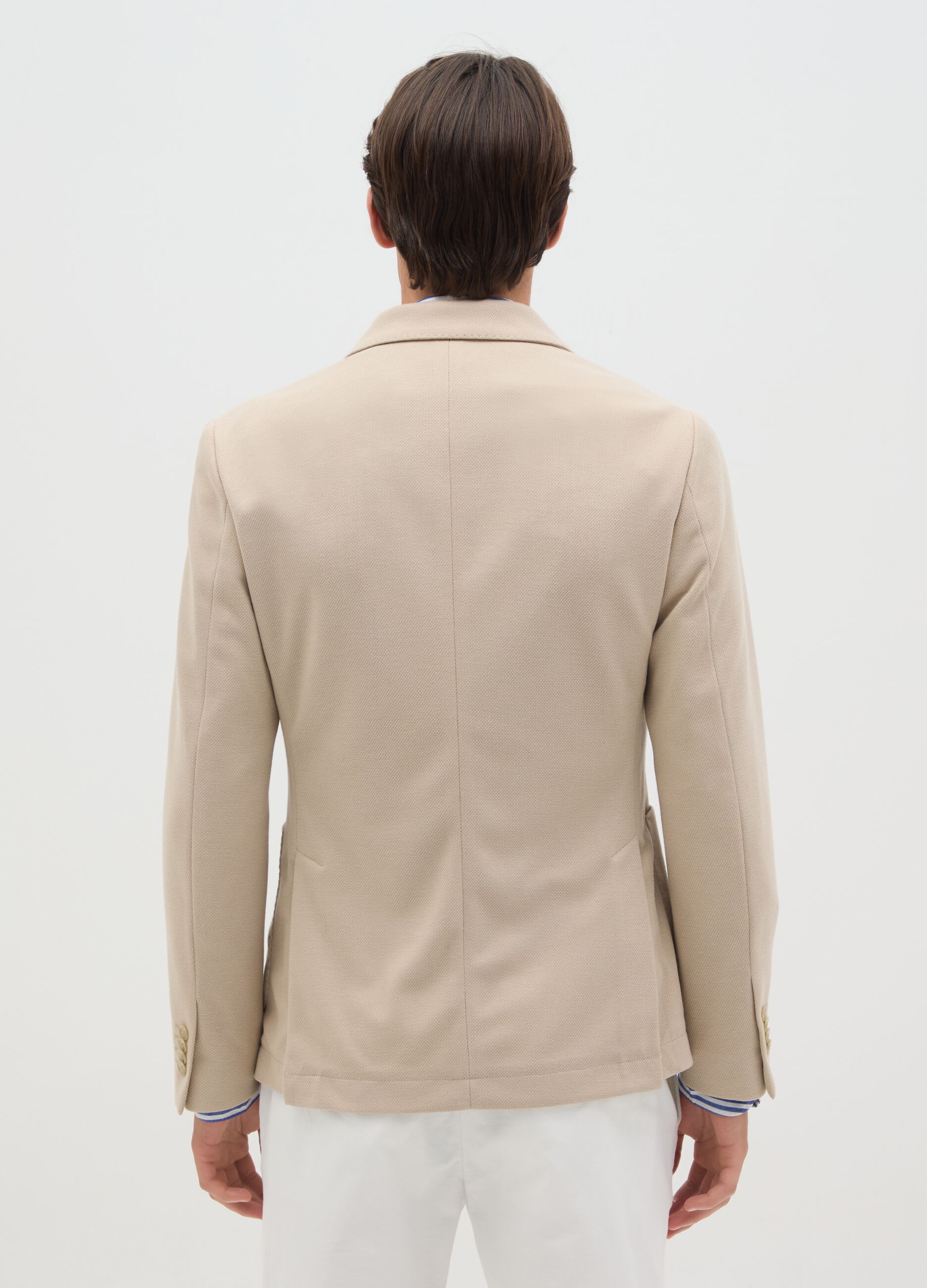 Men's beige slim fit blazer