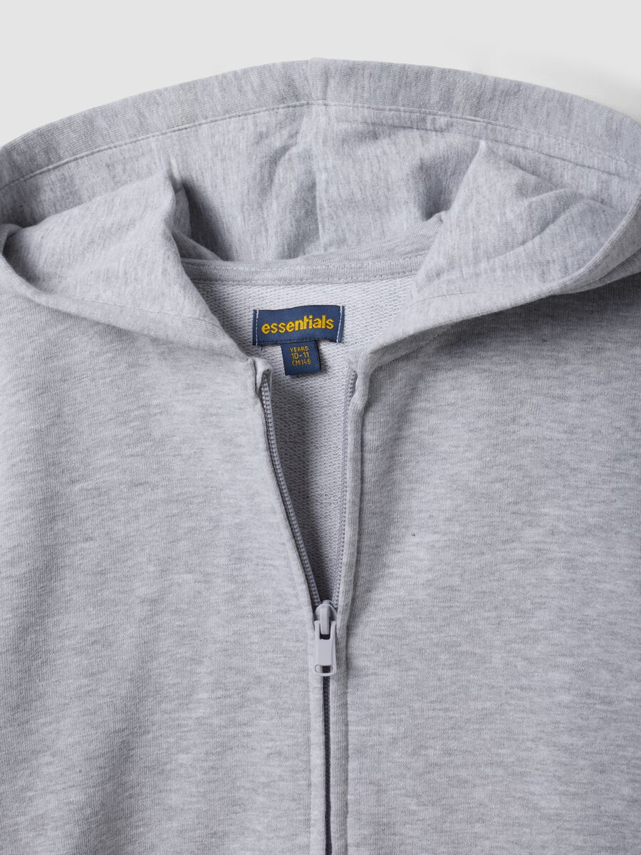 Grey hooded sweatshirt in 100% organic cotton, regular fit, for boys_2