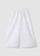 Girls&rsquo; white linen and cotton blend wide-leg trousers_0