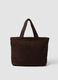 Brown woven paper fabric bag with internal pocket_1