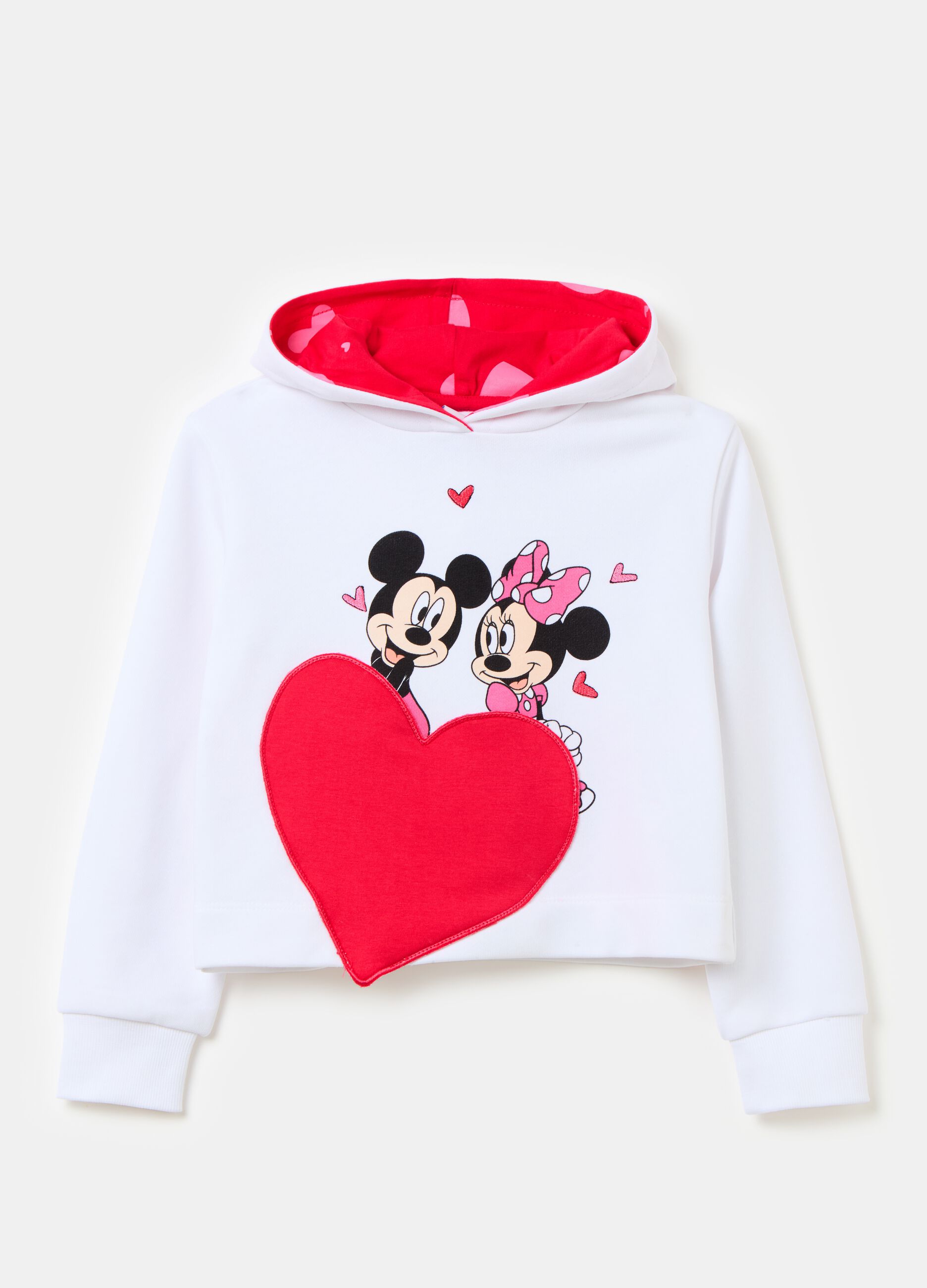 Sudadera con capucha estampado Minnie y Mickey