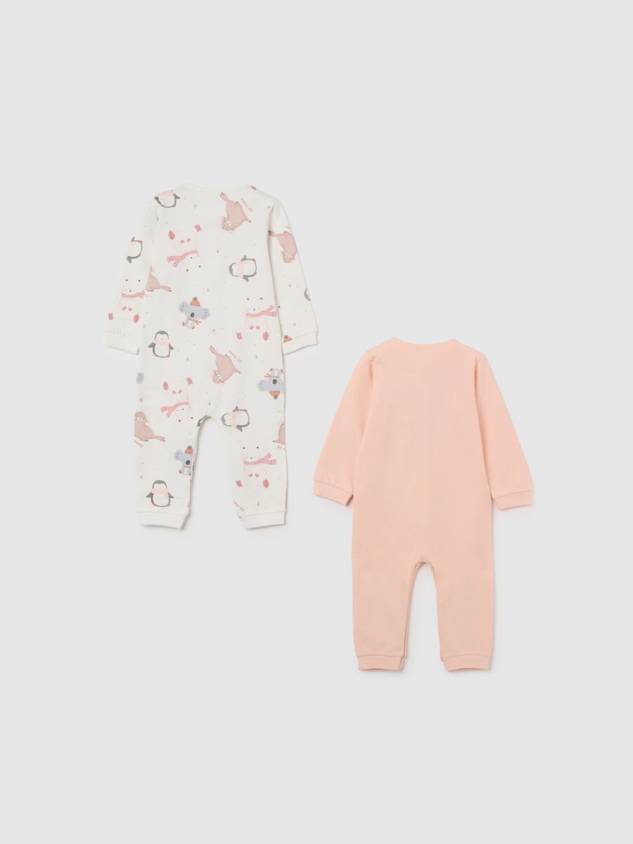 Multicolour newborn romper twin pack in pure cotton with prints_1