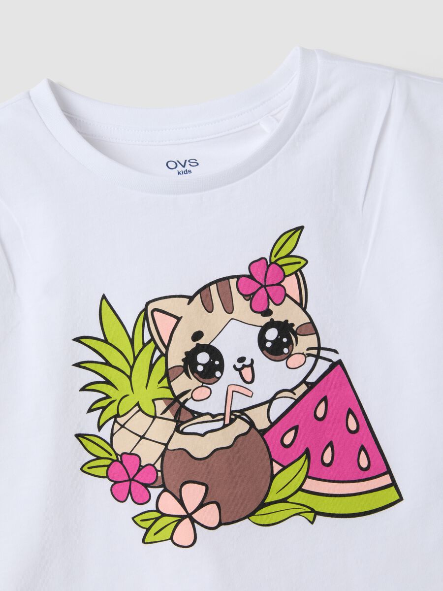 White pure cotton vest top with print_2