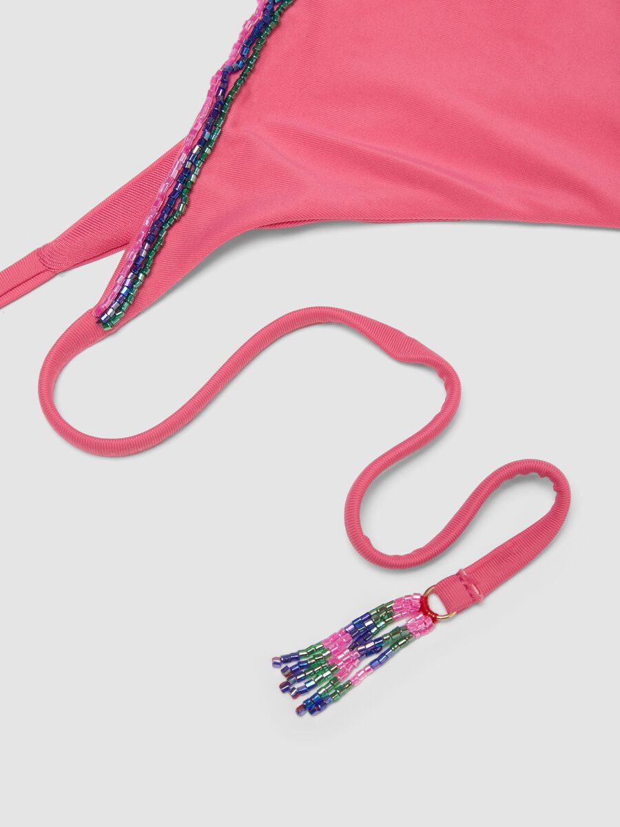 Bas de bikini rose en tissu stretch_5