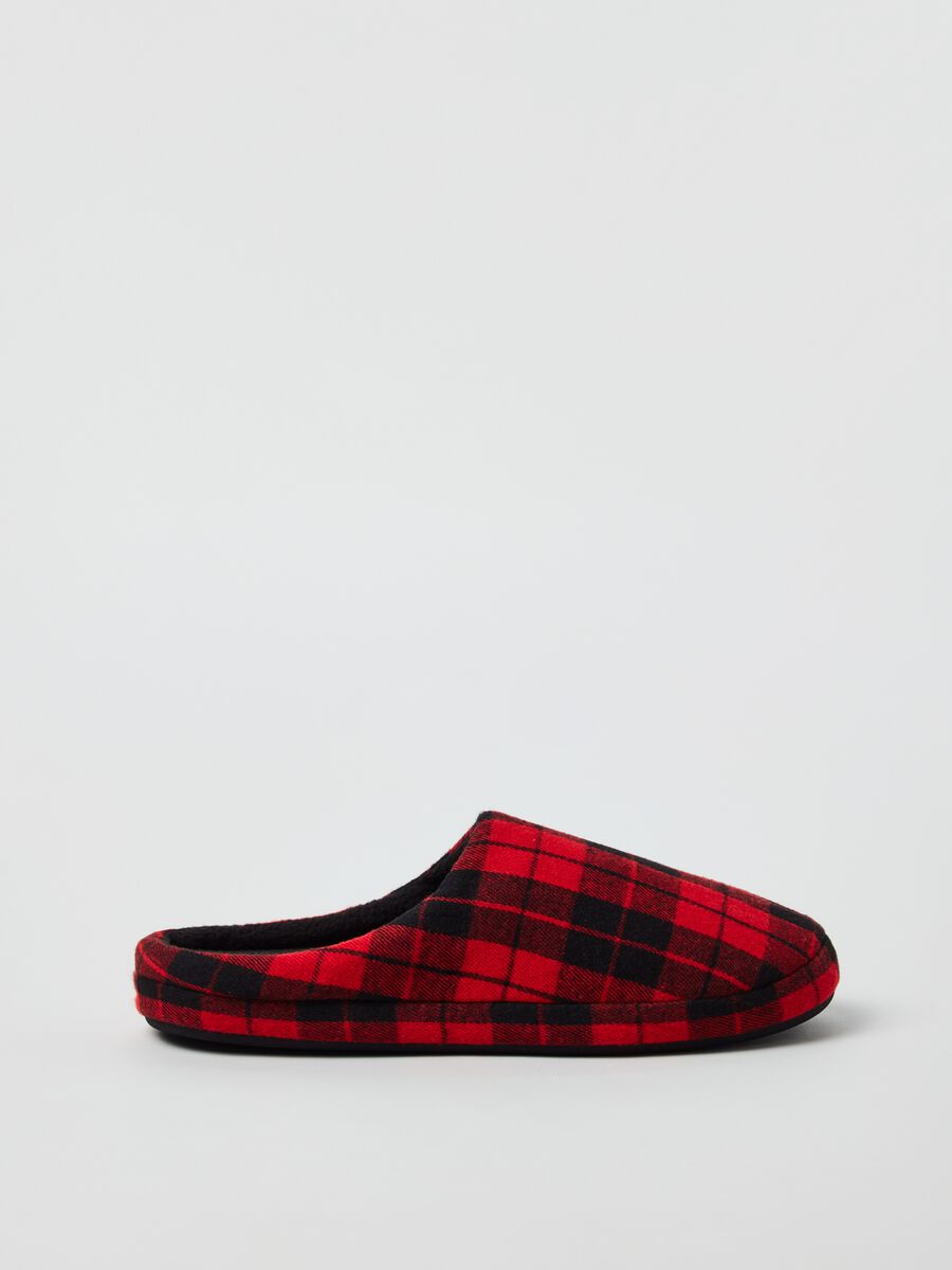 Tartan pattern slippers_0
