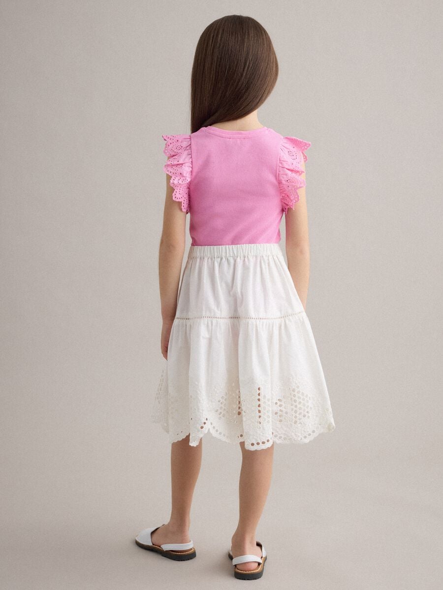 White pure cotton broderie anglaise skirt_1