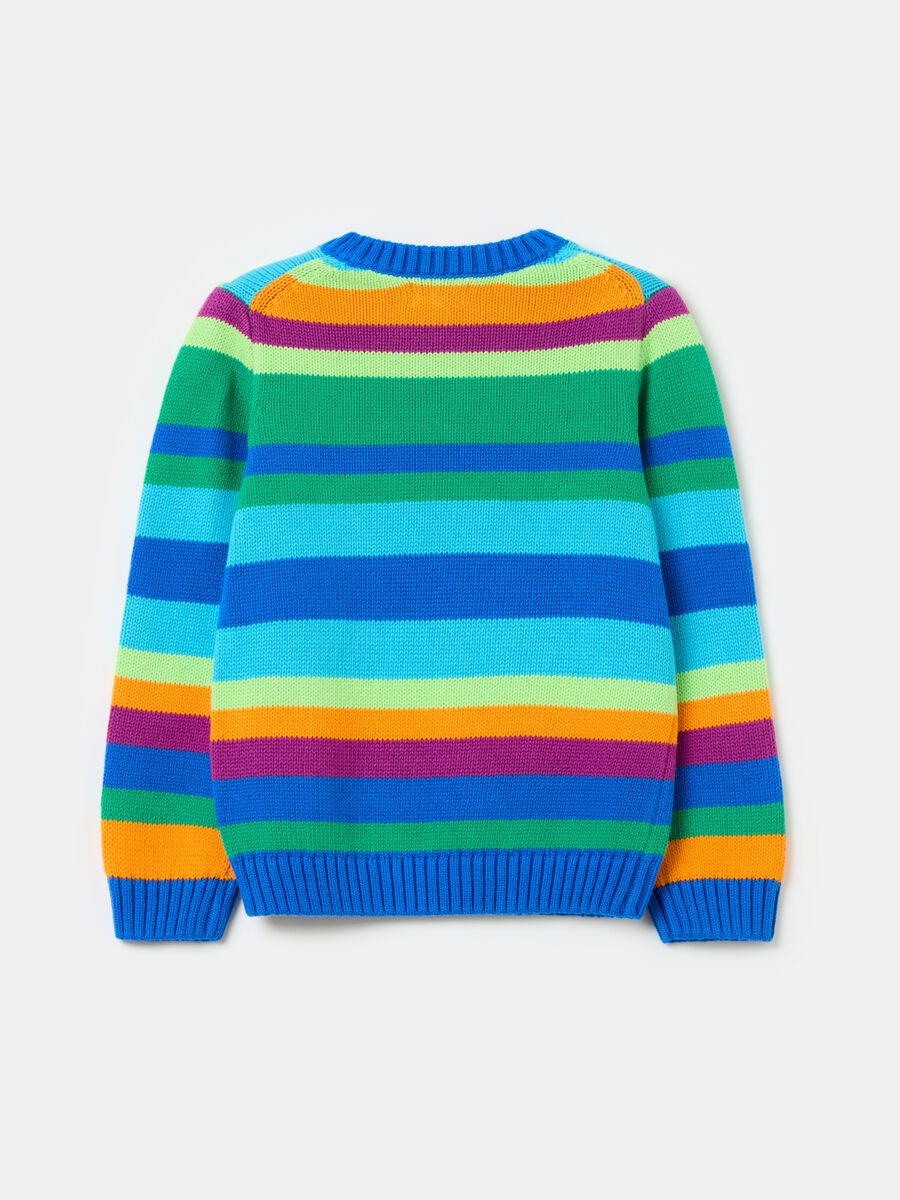 Cotton pullover with striped pattern_5