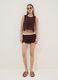 Brown cotton-blend crochet tank top, regular fit_1