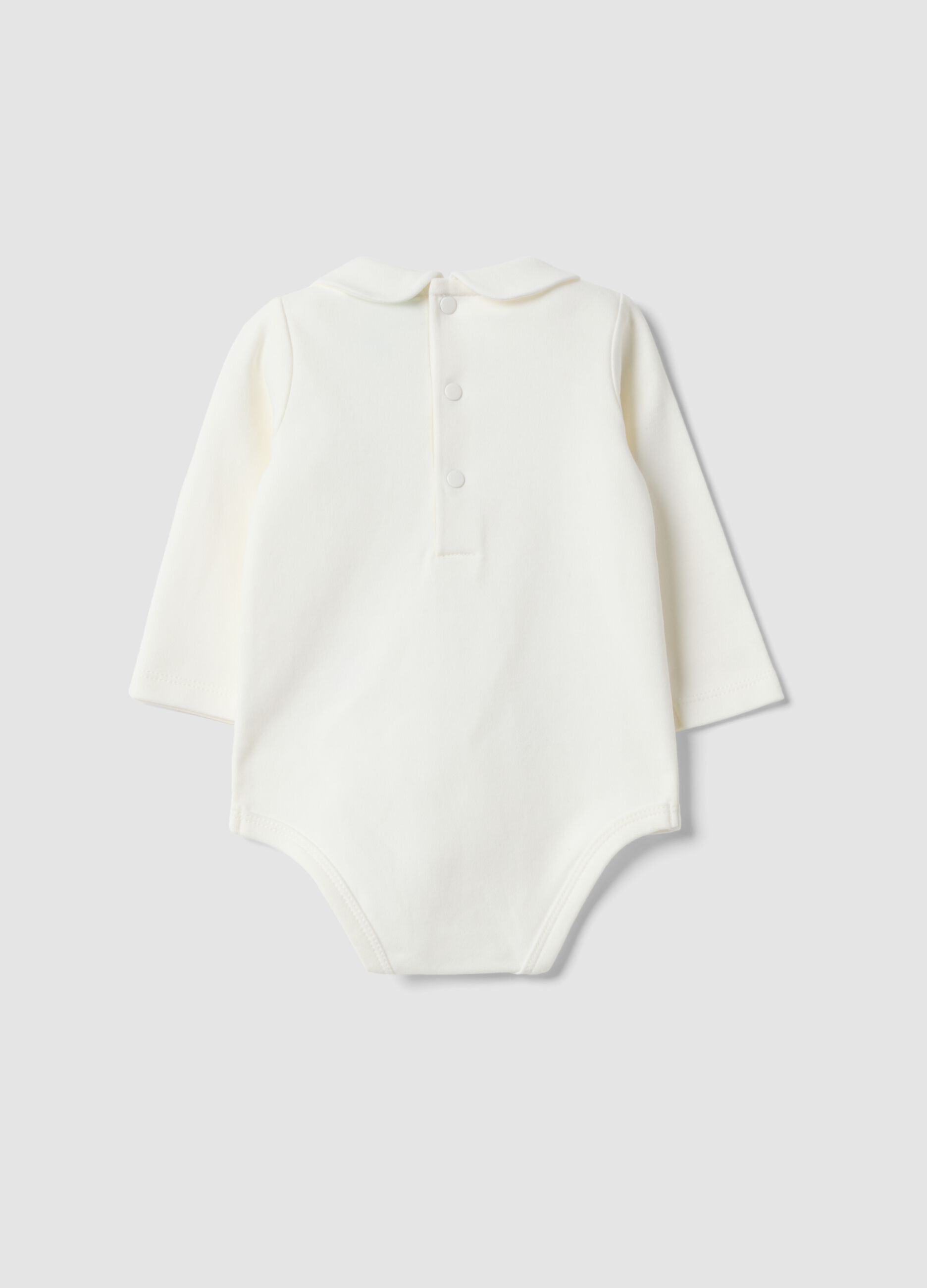 Wei&szlig;er Baby-Body aus reiner Bio-Baumwolle mit Kragen und Winnie‑the‑Pooh-Print