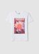 White pure cotton T-shirt with floral print_4