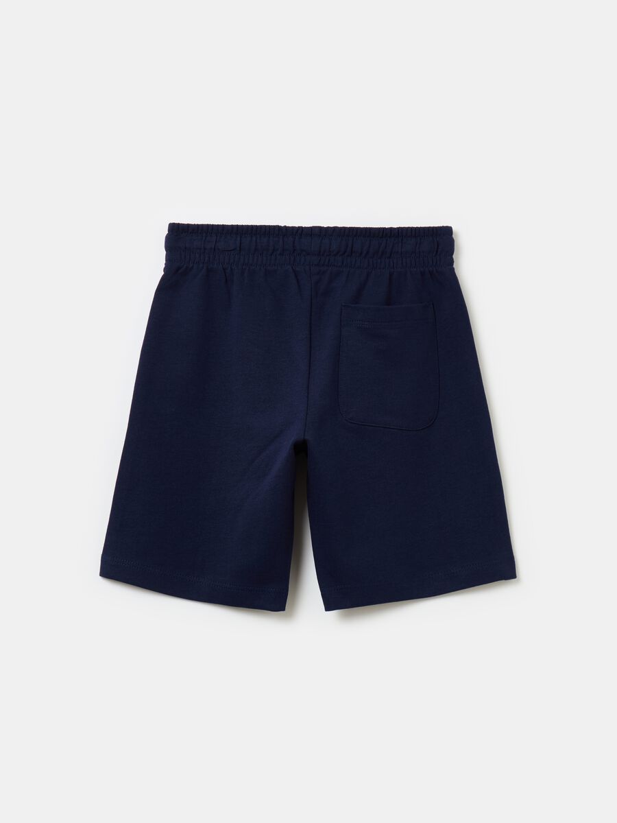 Fleece Bermuda shorts with drawstring_1