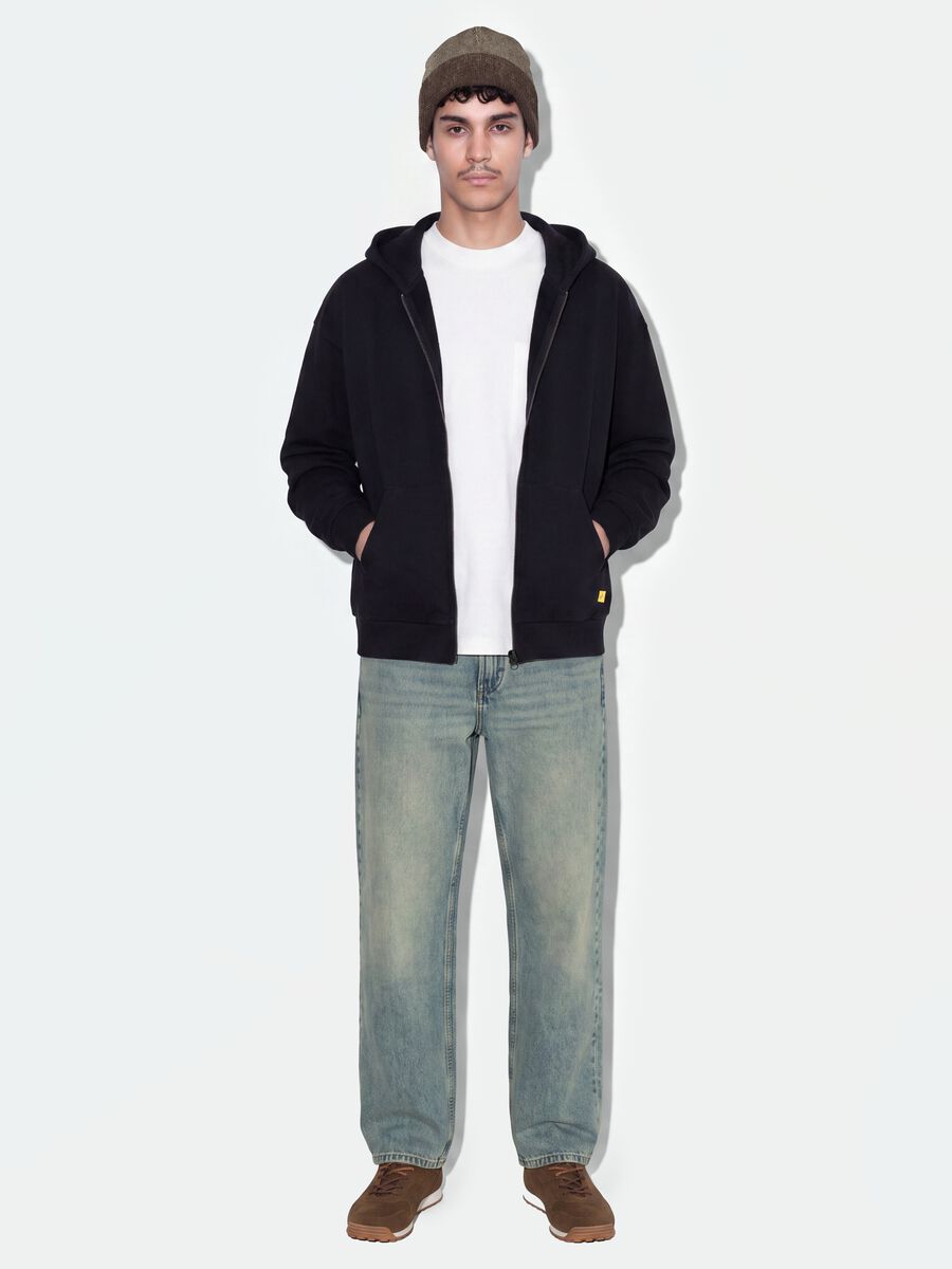 Light blue denim jeans in pure cotton, loose fit_0
