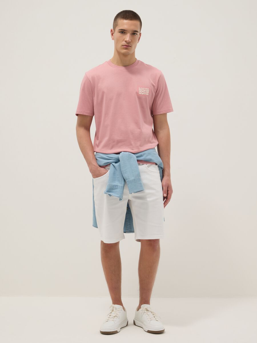 Pink pure cotton relaxed-fit short-sleeve T-shirt with print_1