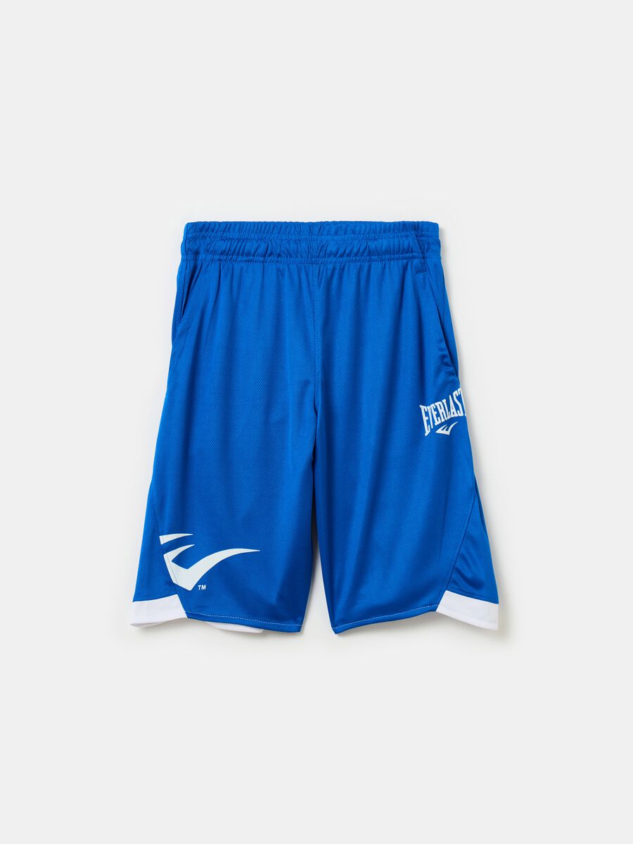 Mesh Bermuda shorts with logo print_0