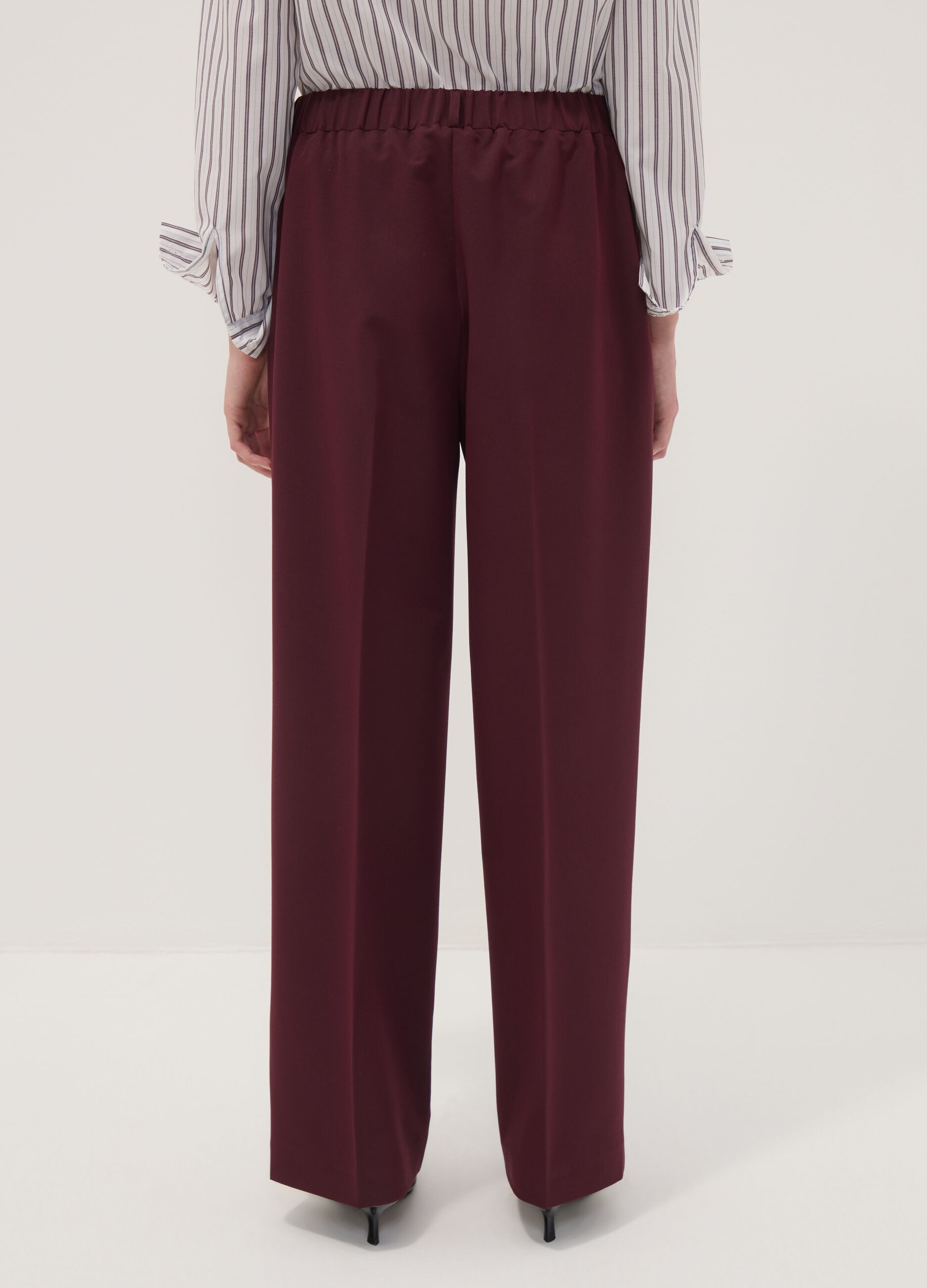 Violette Straight-Fit-Hose aus elastischer Viskose